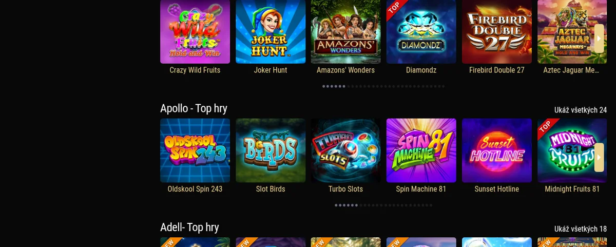 DoubleStar – ruleta a stolové hry