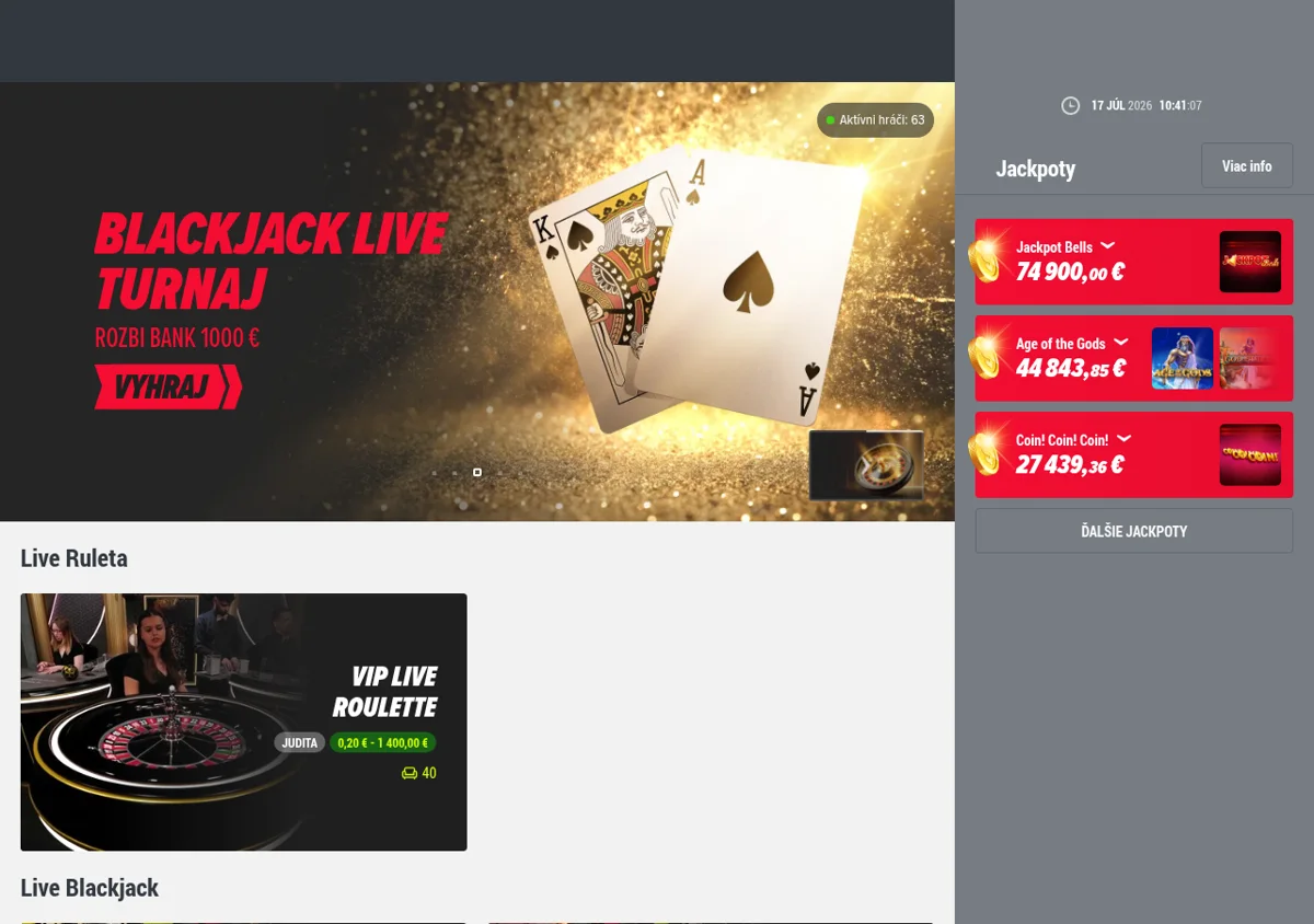 Živé kasíno DOXXbet VIP Live Roulette a Live Blackjack so skutočným krupiérom