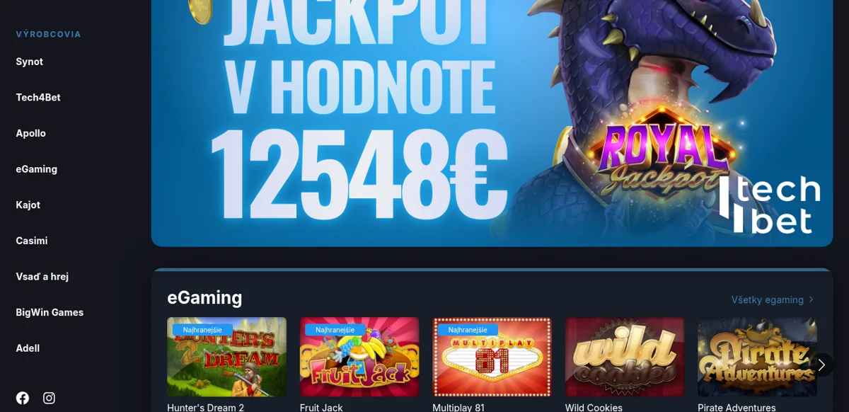 Go4Games – automaty Playtech a EGT