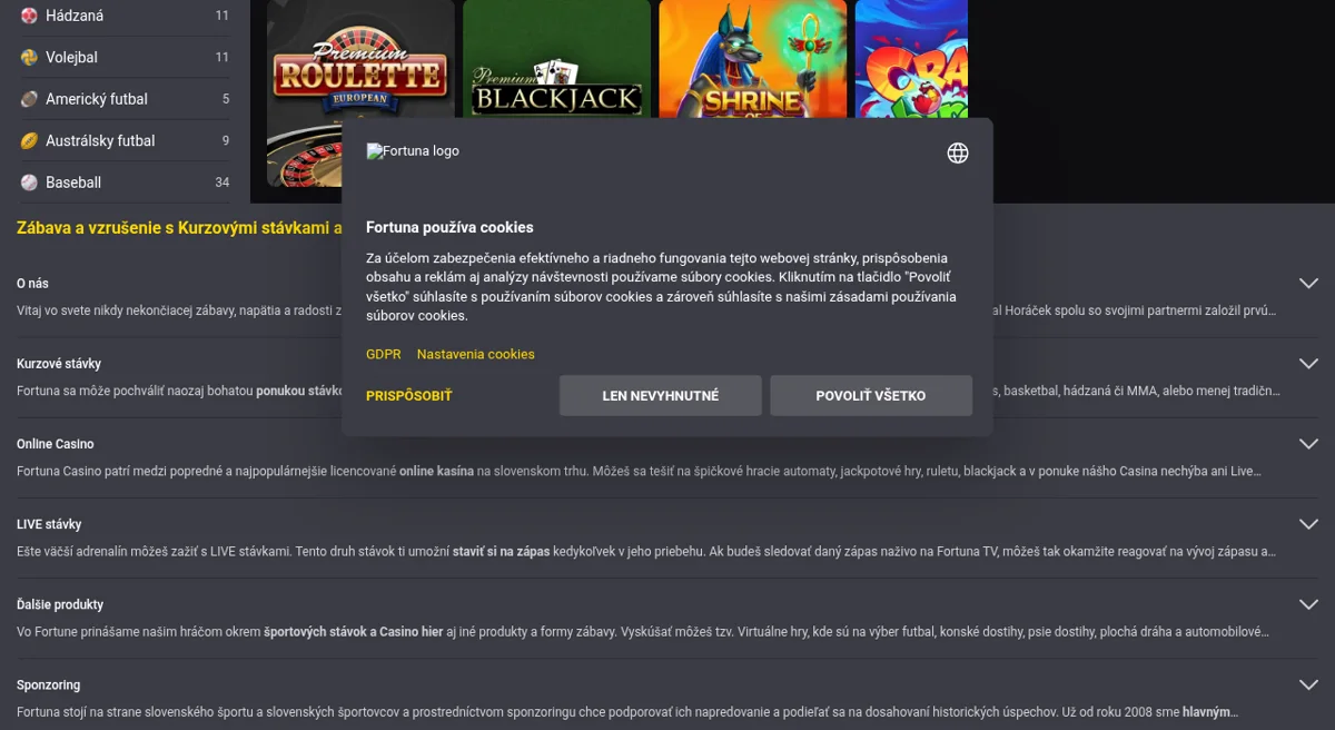 Fortuna – ruleta a stolové hry