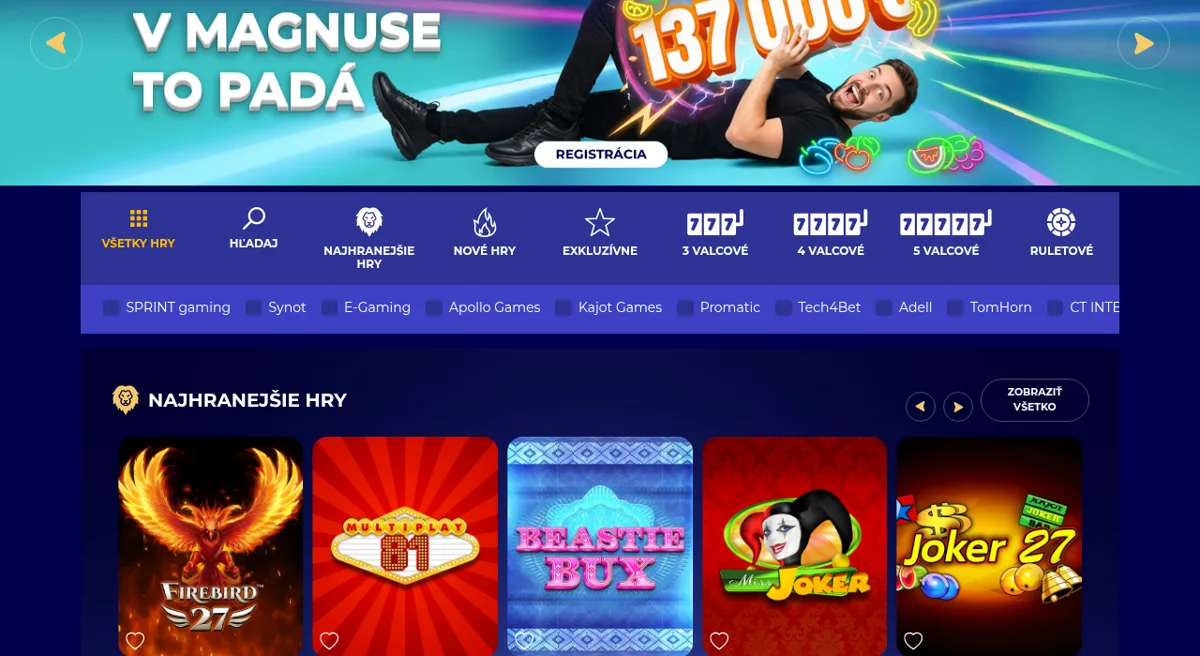 MagnusBet – úvodná stránka a uvítací bonus