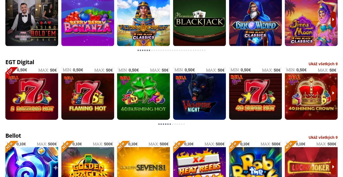 MONACObet – automaty Playtech a EGT